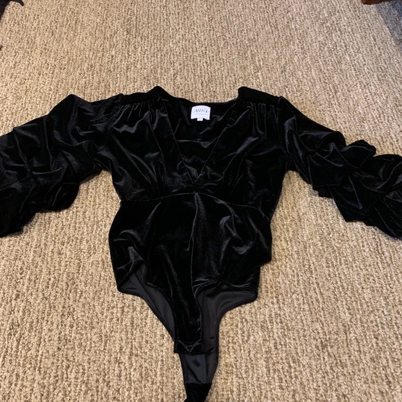 MISA Los Angeles velvet black bodysuit xs - Picture 3 of 3